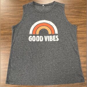 Nlife Women Good Vibes Tank Blouse Round Neck Sleeveless and Long. Size …
